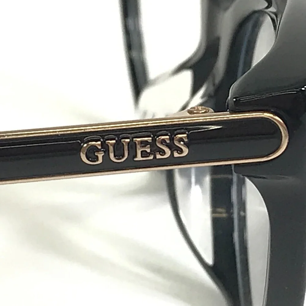 Guess Eyeglasses Frames GU2462A-4 001 Black Gold Cat Eye Full Rim 52-17-140